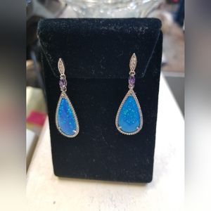 Amethyst and Opal Earrings